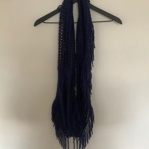 Dark blue infinity scarf